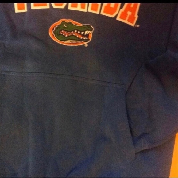 Florida Gators UF Men’s L LARGE Sewn Logo Blue Drawstring Hoodie Sweatshirt NWT - Picture 5 of 6